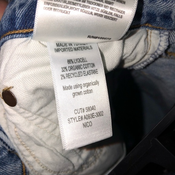 Agolde Blue Denim Nico High Rise Skinny Jeans Raw Distressed Hem sz 27 - Picture 9 of 9